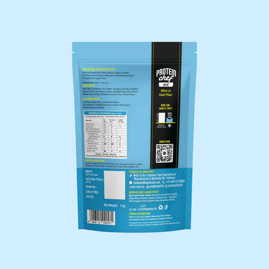 Lo Foods Ultra Low Carb Keto Atta | Low Gi | 30 G Protein Flour With Almond