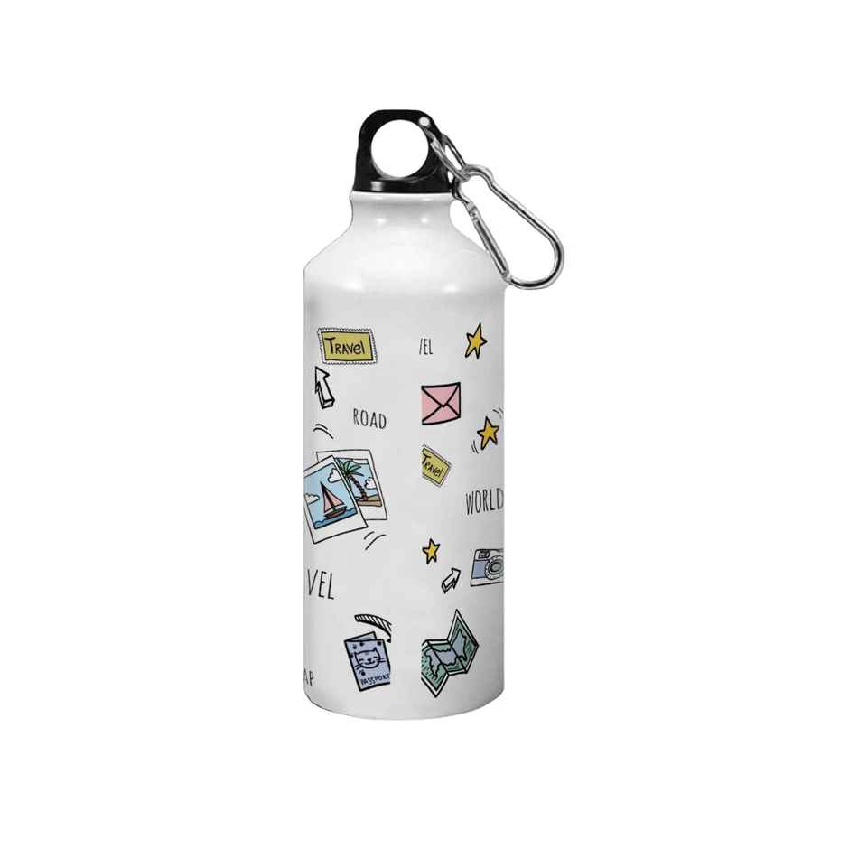 Mad Over Print Aluminium Wanderlust Sipper | White - 750 ml