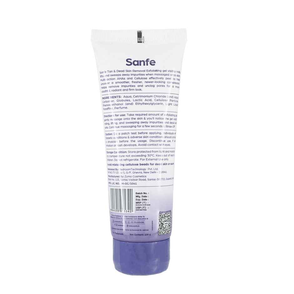 Sanfe Instant Tan & Dead Skin Removal Exfoliating Gel Smooth & Bright Skin