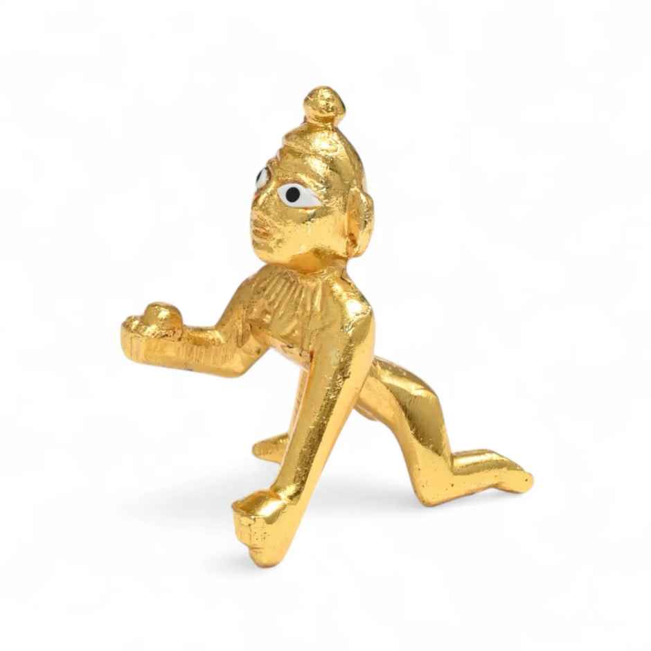Laddu Gopal Idol | Size 2 | Metal with Gold Coating | Chandar
