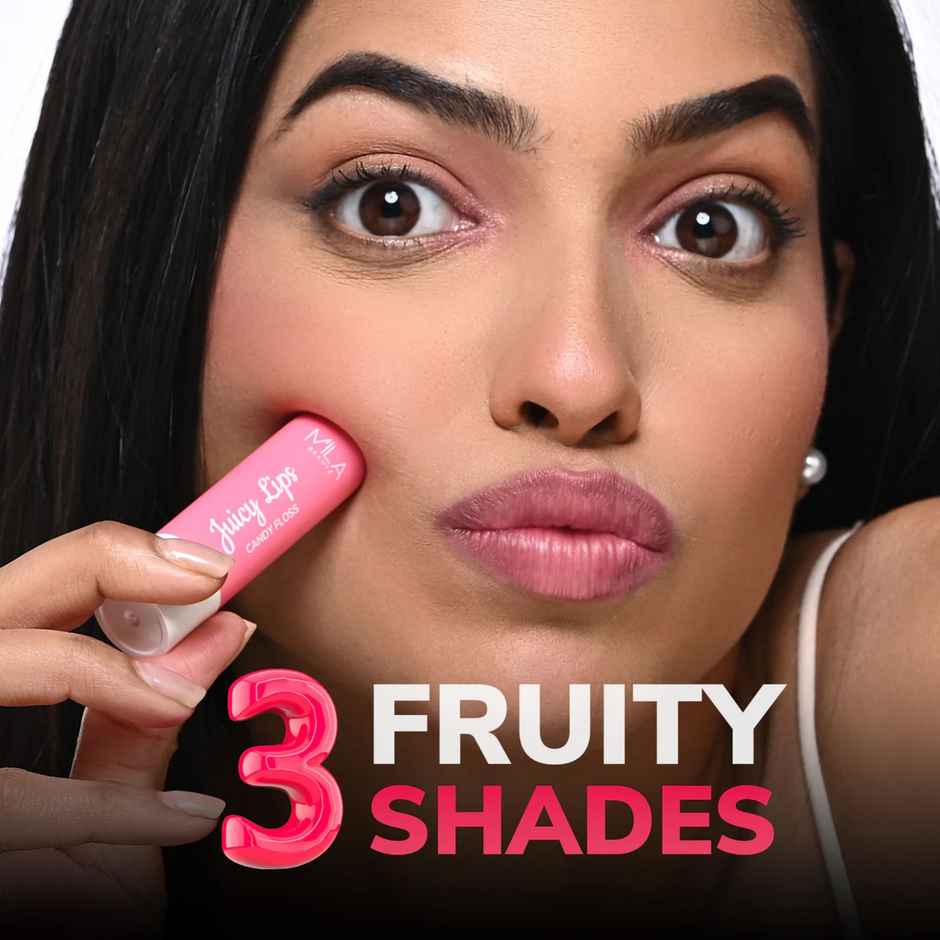 Mila Beaute Tinted Juicy Lip Balms (Pack of 3) | Moisture Lock & SPF 15 - Strawberry | Cherry
