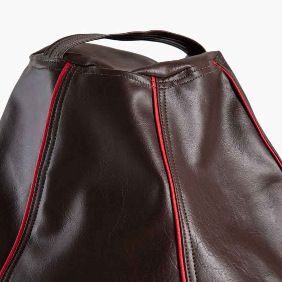 Wakefit 3XL Bean Bag Without Beans | Premium Leatherette | Dark Fantasy With Red Piping