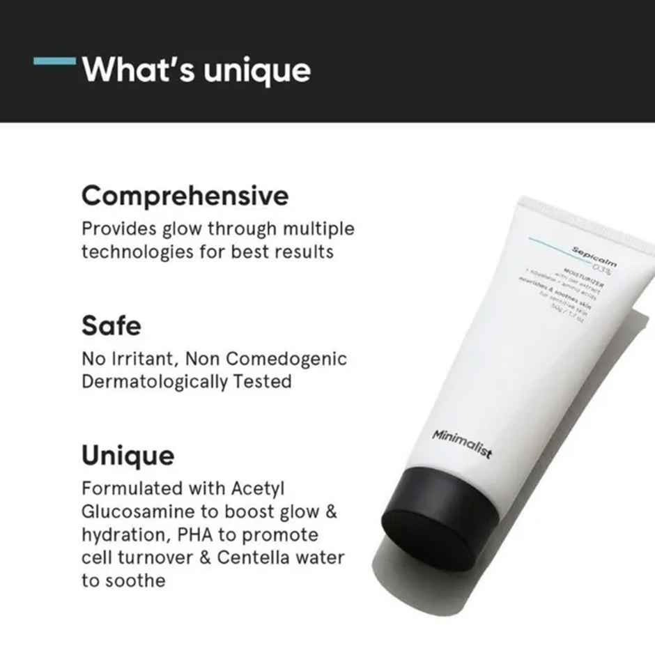 Minimalist 3% Sepicalm Face Moisturizer for Sensitive Skin