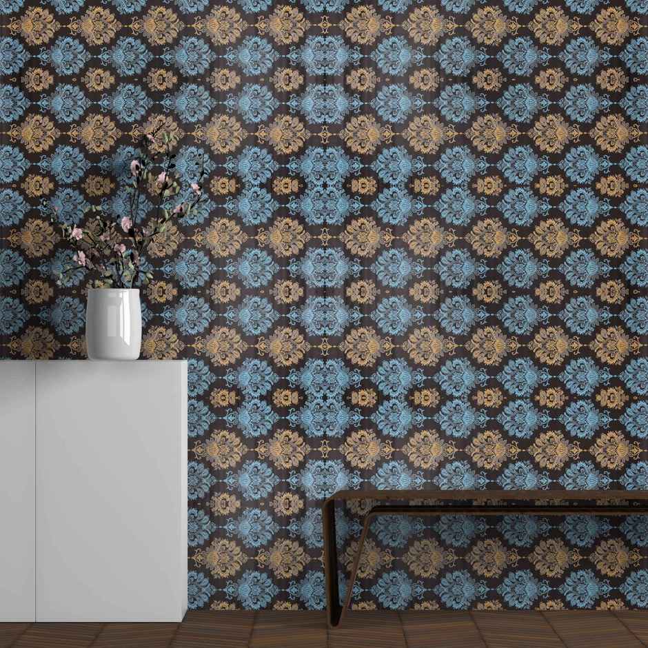 Wollzo 500 Cm Black, Black And Gold Self Adhesive Sticker