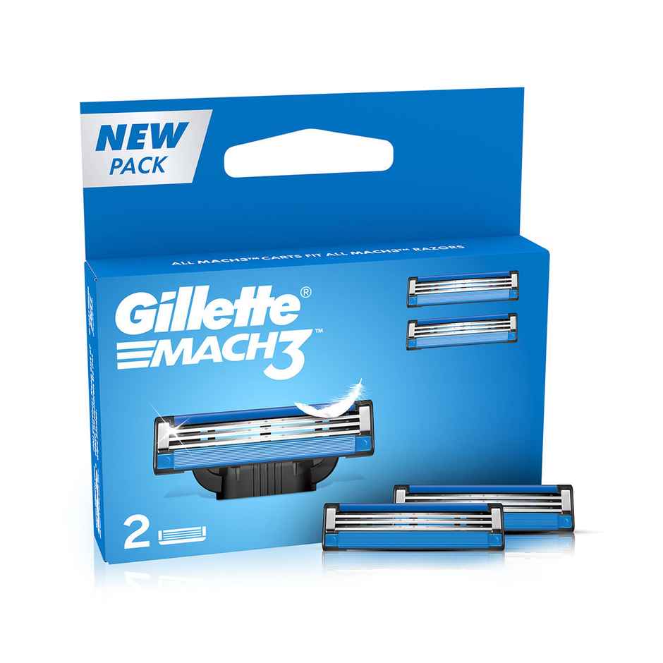 Gillette Mach 3 Shaving Razor Blades For Men (2 Cartridges)