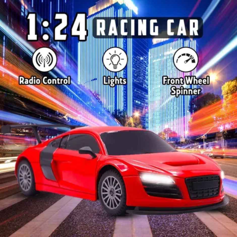 Wembley Rc Car High Speed Mini 1:24 Scale Usb Rechargeable Remote Control Car For Kids - Red