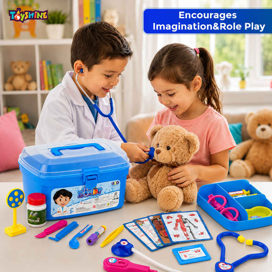 Toyshine Doctor Set For Kids With Stethoscope | 19 Pcs Set | Pretend Play For Toddlers, Boys Girls
