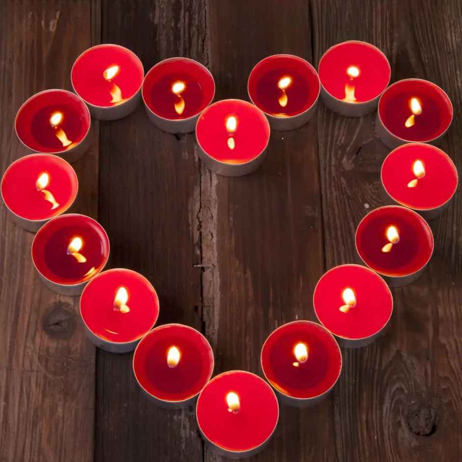 Tea Light Candle | Red | Pack Of 50 | 8 g Each | Samsidhi