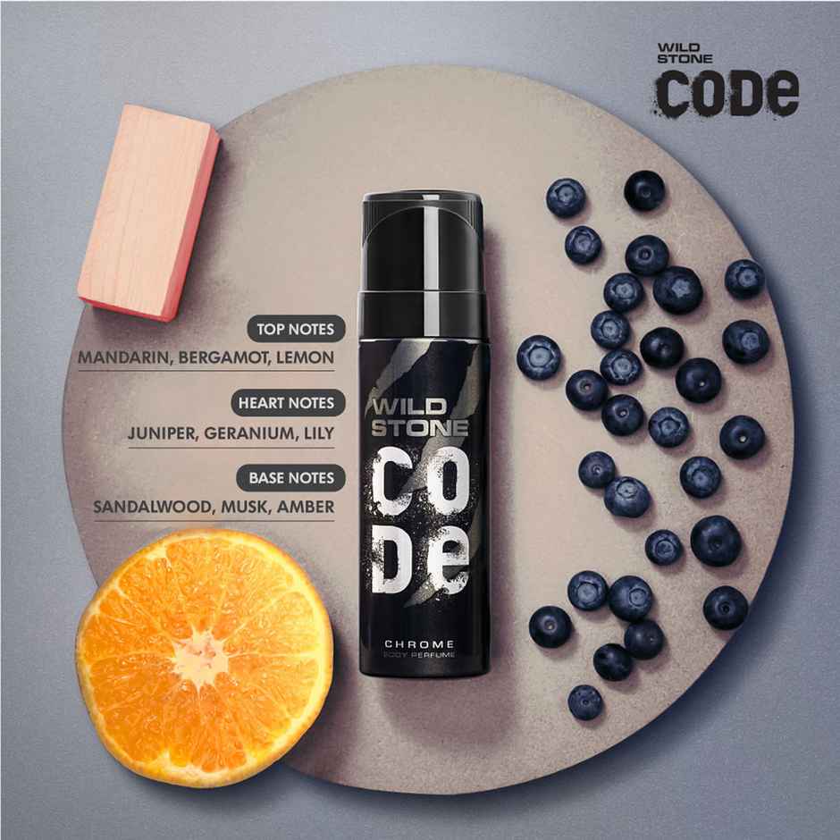 Wild Stone Code Chrome No Gas Deodorant for Men