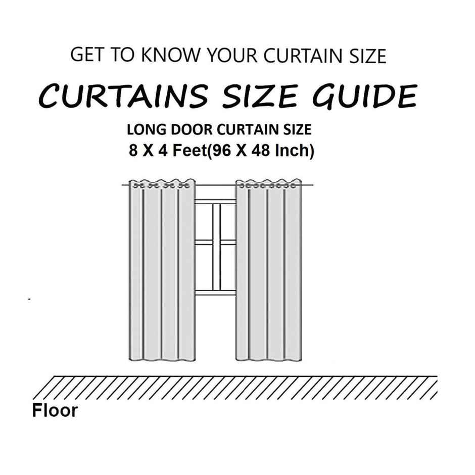 BAY6 Microfiber Cotton Door Curtains - Set of 2 - (8x4 ft) - Light Blue