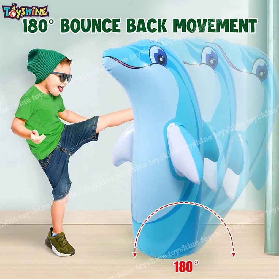Toyshine Inflatable Hit Me Bop Bag Boxing Wrestling Toy For Kids, Dolphin
