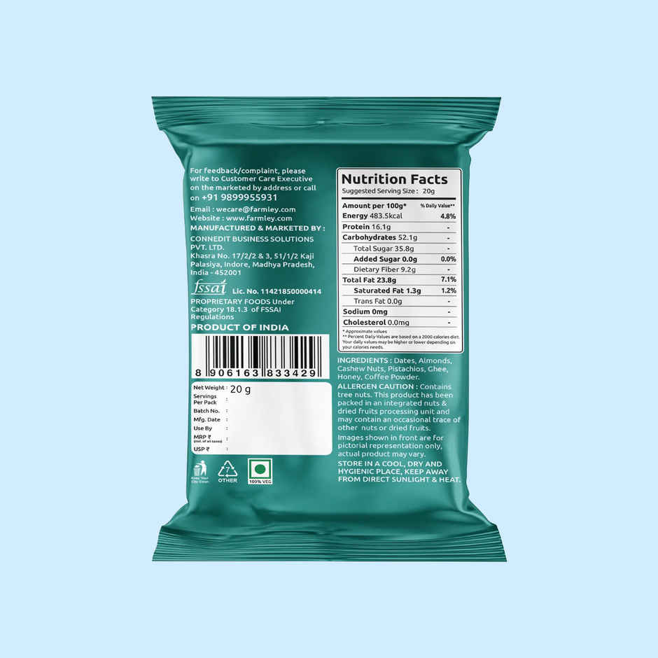 Farmley Coffee Rush Date Bites | No Added Sugar
