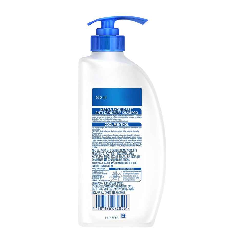 Head & Shoulders Cool Menthol Anti Dandruff Shampoo for Women & Men