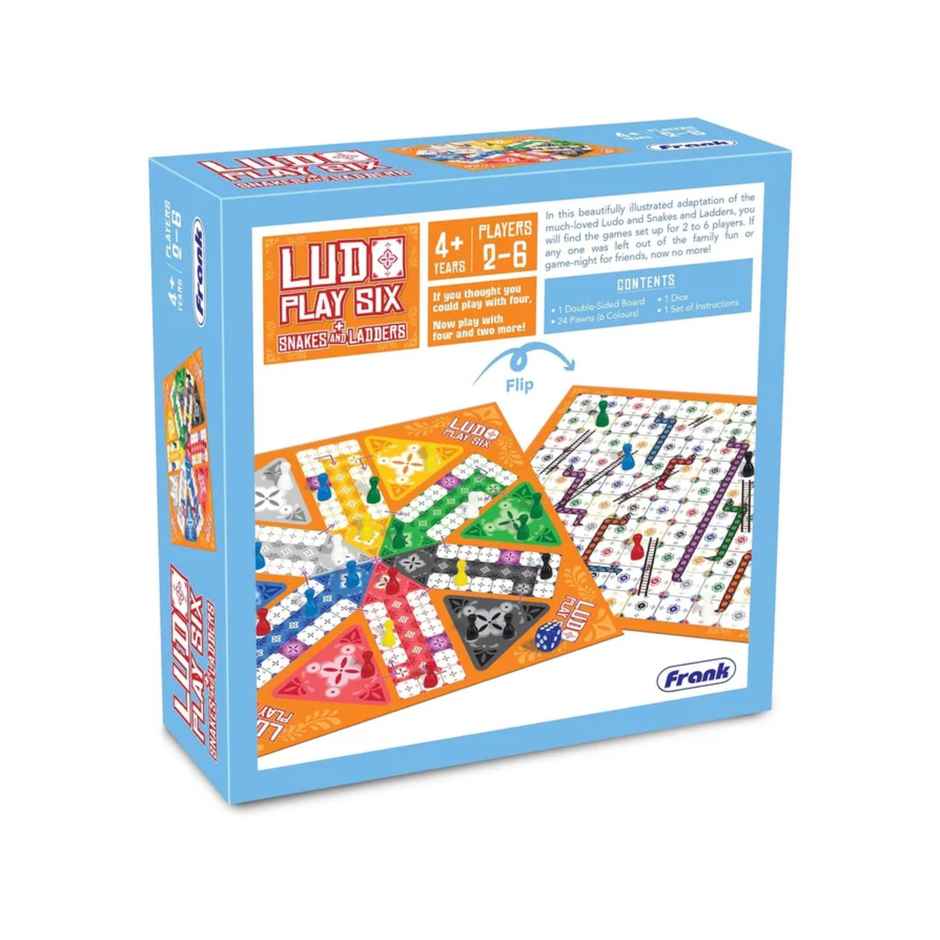 Frank Ludo Play Six, And Snakes And Ladders - For Upto 6 Players