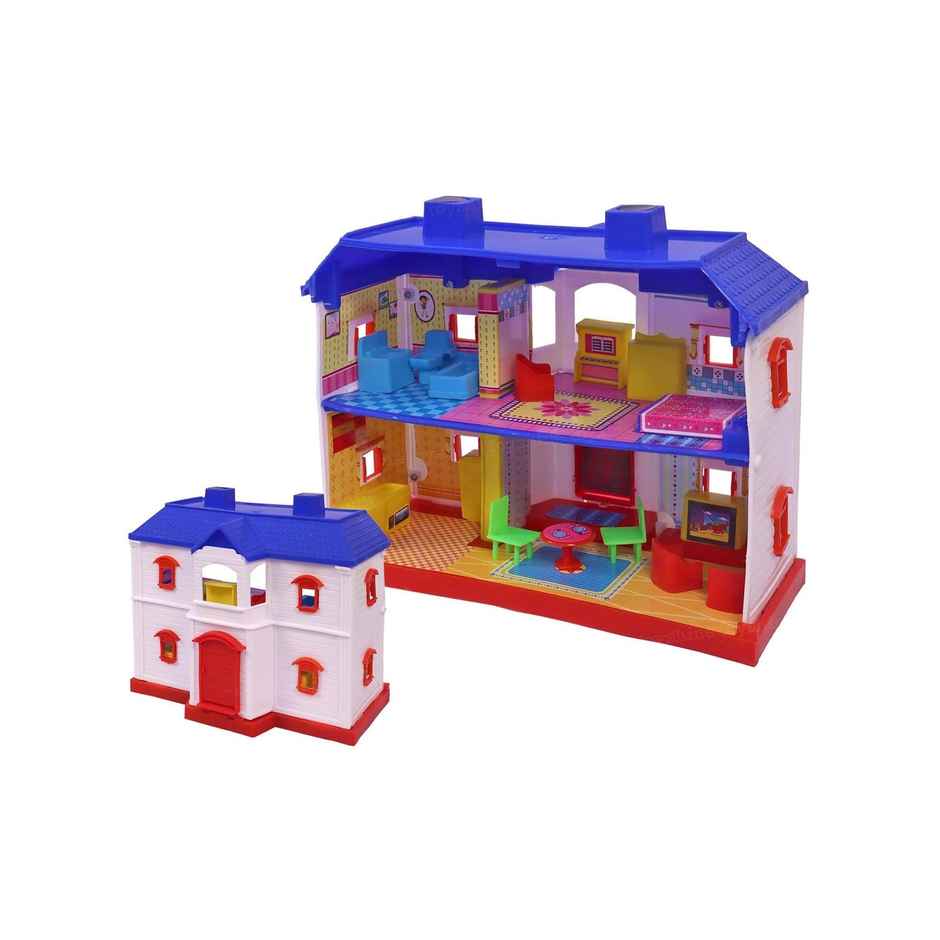 Toyshine Marry'S Home Sweet Dream Diy Doll House With 2 Compartment And Furniture Accessories