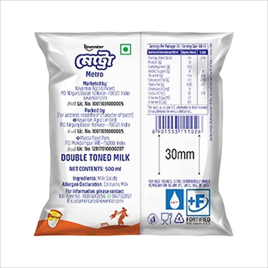Keventer Metro Double Toned Lite Fresh Milk | Pouch
