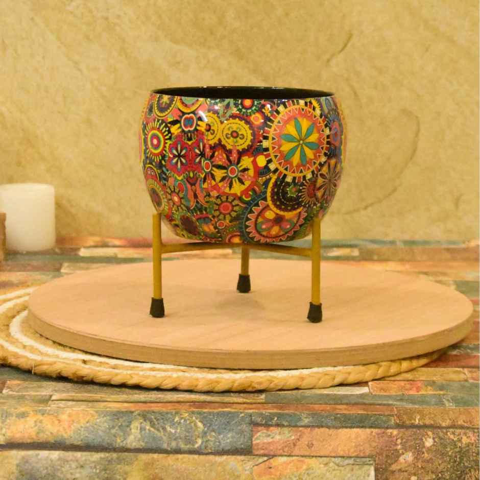 Casacraft by Pepperfry Desk Pot | Multicolor Flowers Design