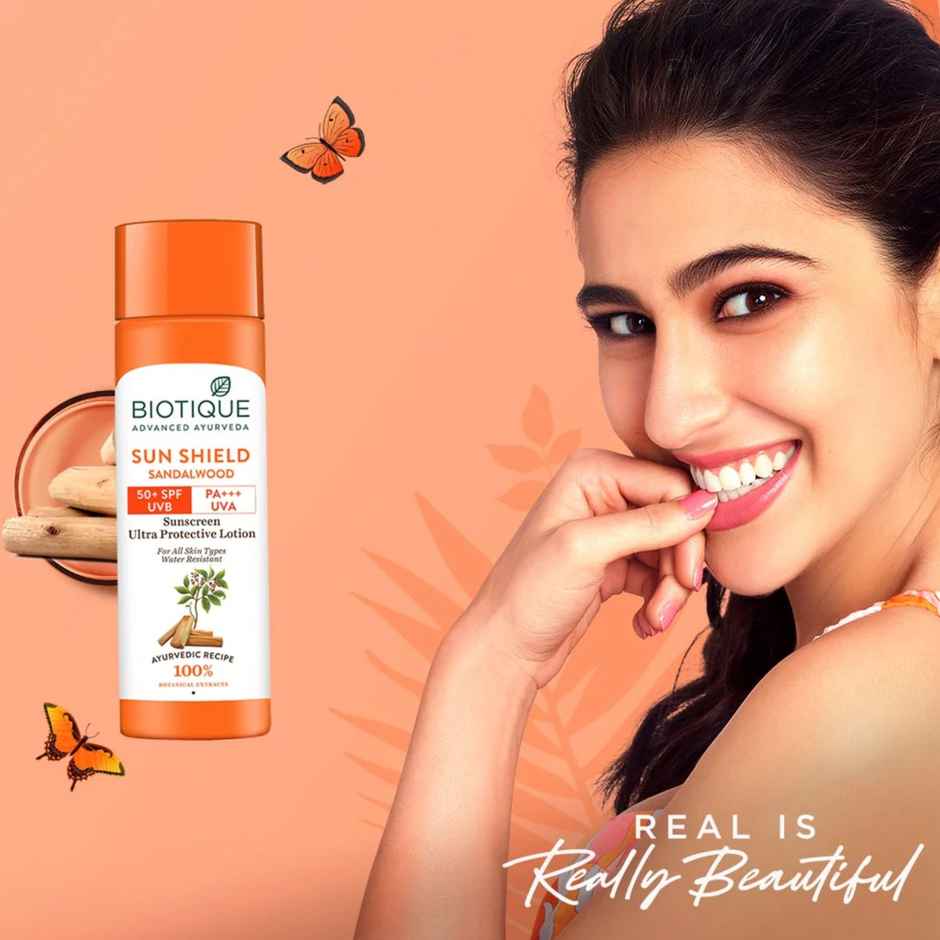 Biotique Sun Shield Sandalwood 50+Spf Sunscreen Lotion