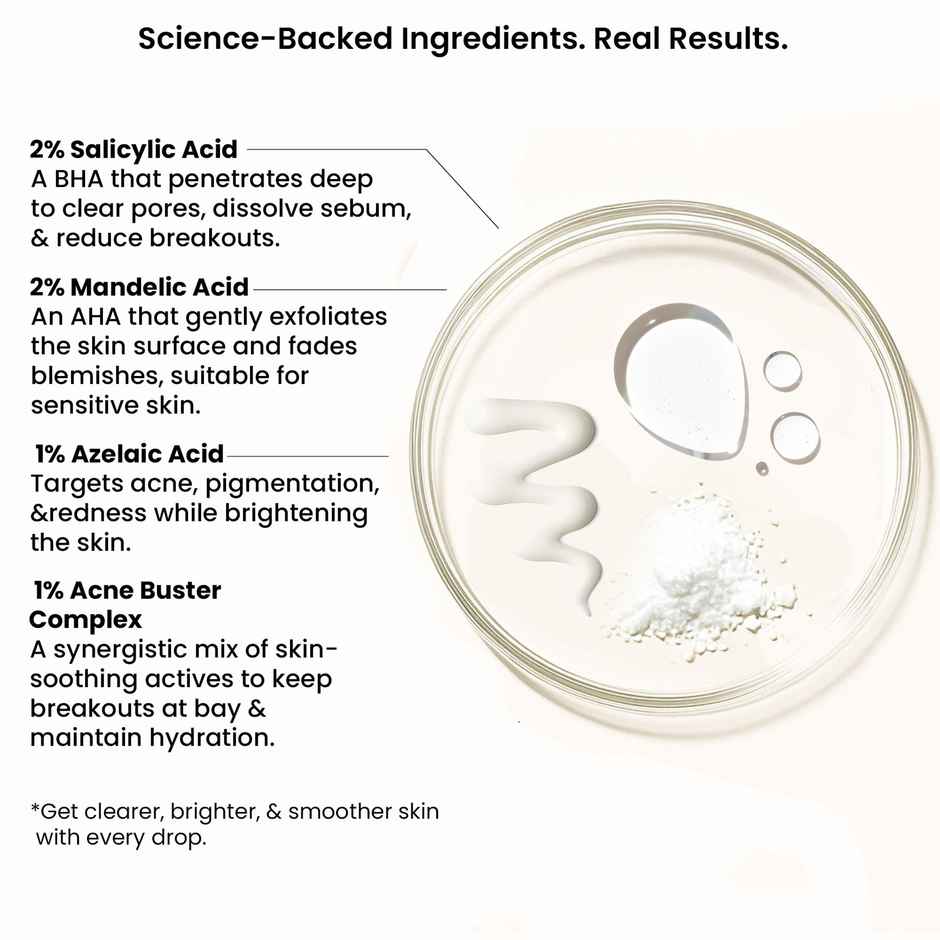 Wild Oak 2% Salicylic Mandelic Acid Exfoliating Face Serum for Acne | Oil Control & Pore Cleansing