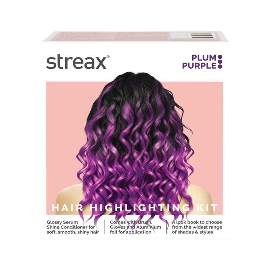 Streax Hair Colour Highlighting Kit Plum Purple For Women