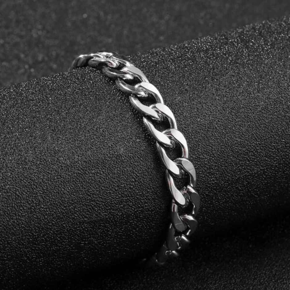 SALTY Alpha Classic Cuban Bracelet for Men and Boys| Anti-Tarnish | Silver