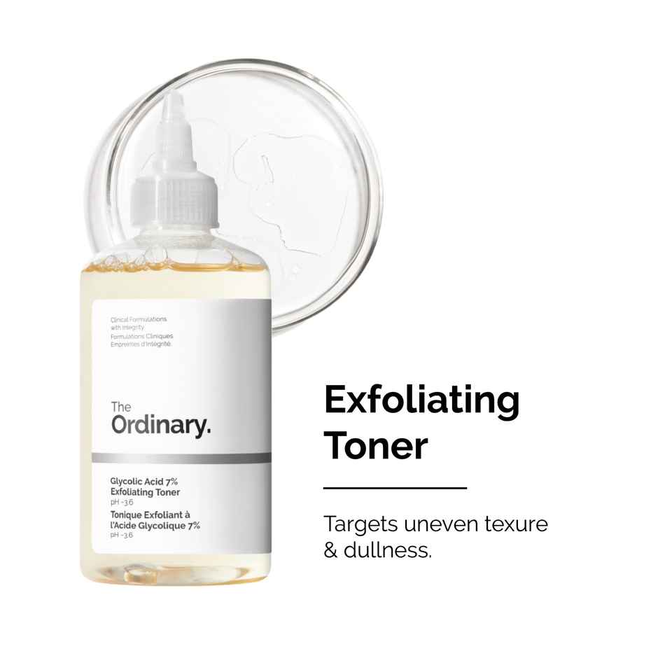 The Ordinary Caffeine Solution 5% + Egcg (30ml) & The Ordinary Glycolic Acid 7% Toning Solution (240ml) Combo