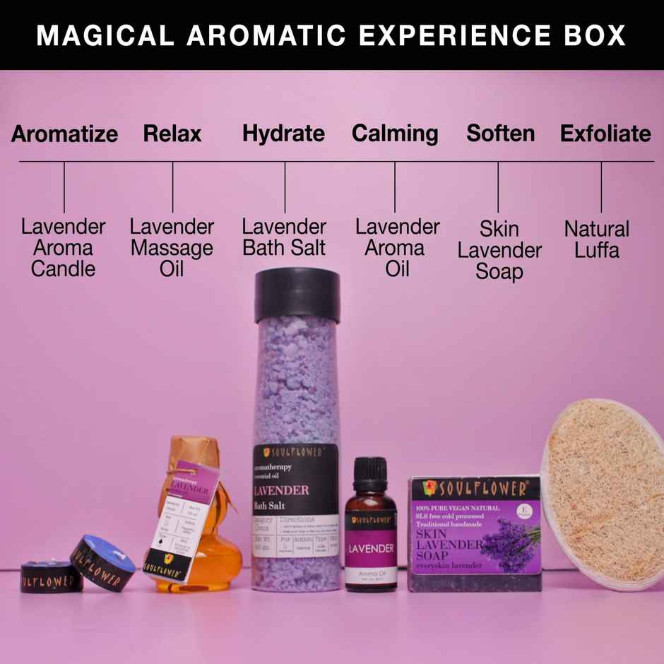 Soulflower Hexagon Bath Set with Lavender | Relax & Unwind Gift