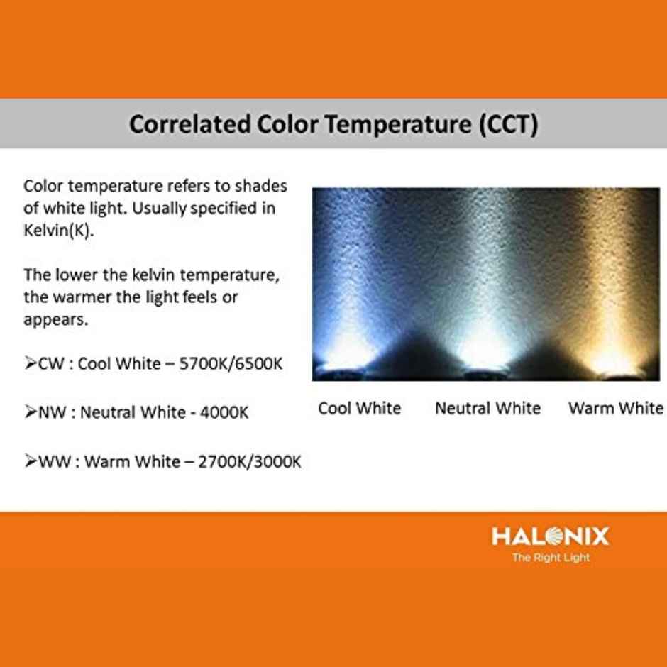 Halonix 7W, Spiral, Warm White LED Bulb | E27 Base Holder Combo