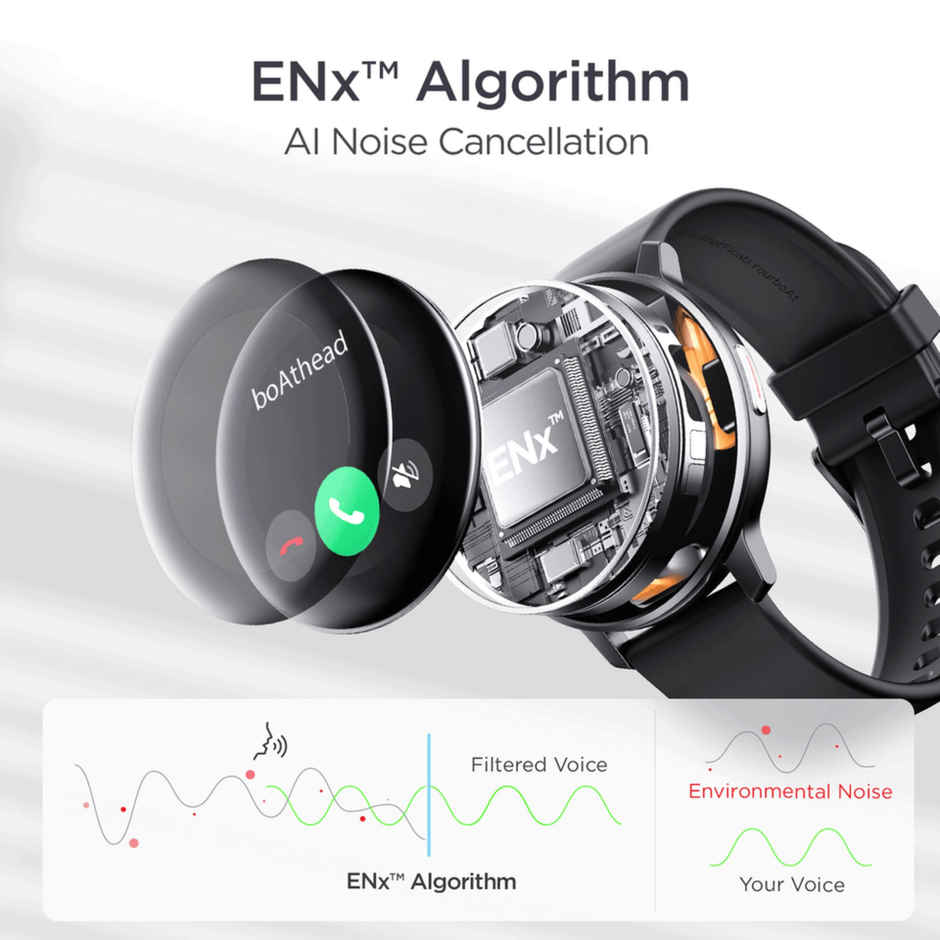 boAt Lunar Connect Smartwatch | 1.3" Display | BT Calling - Active Black