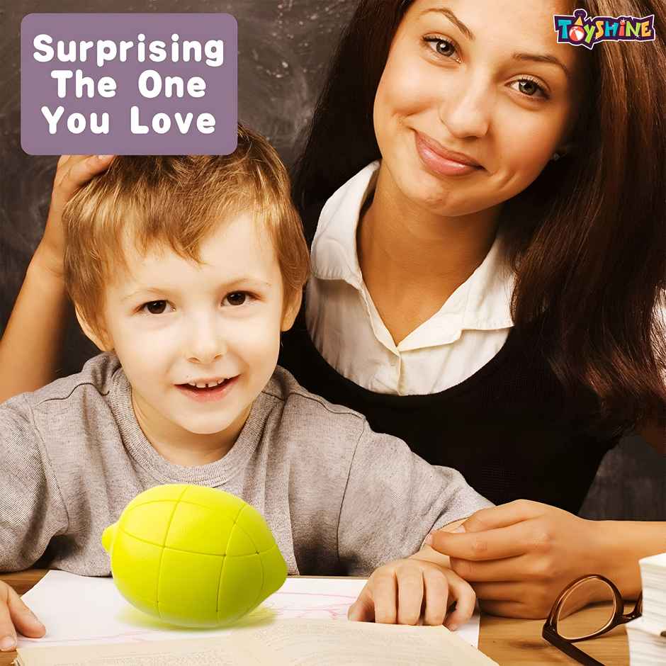 Toyshine Lemon Shaped Magic Speed Cube 3x3 - Stress Relief & Puzzle Toy for Kids & Adults