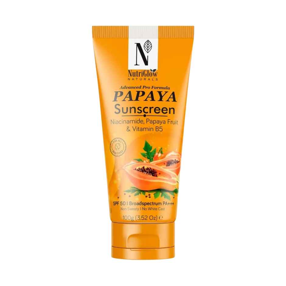NutriGlow Natural's Advanced Pro Formula Papaya Sunscreen - SPF 50 PA+++ | No White Cast | All Skin Type