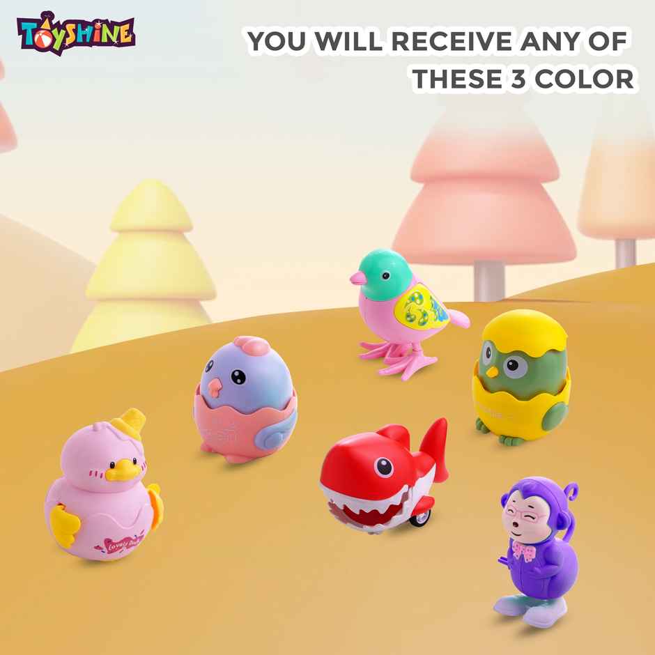 Toyshine Pack of 3 Wind-up Animal Toys - Sensory Gliding Toys for Toddlers | Model B