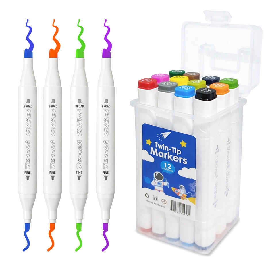 Toyshine Twin Tip Marker Pens Set Dual Tip Colour Markers
