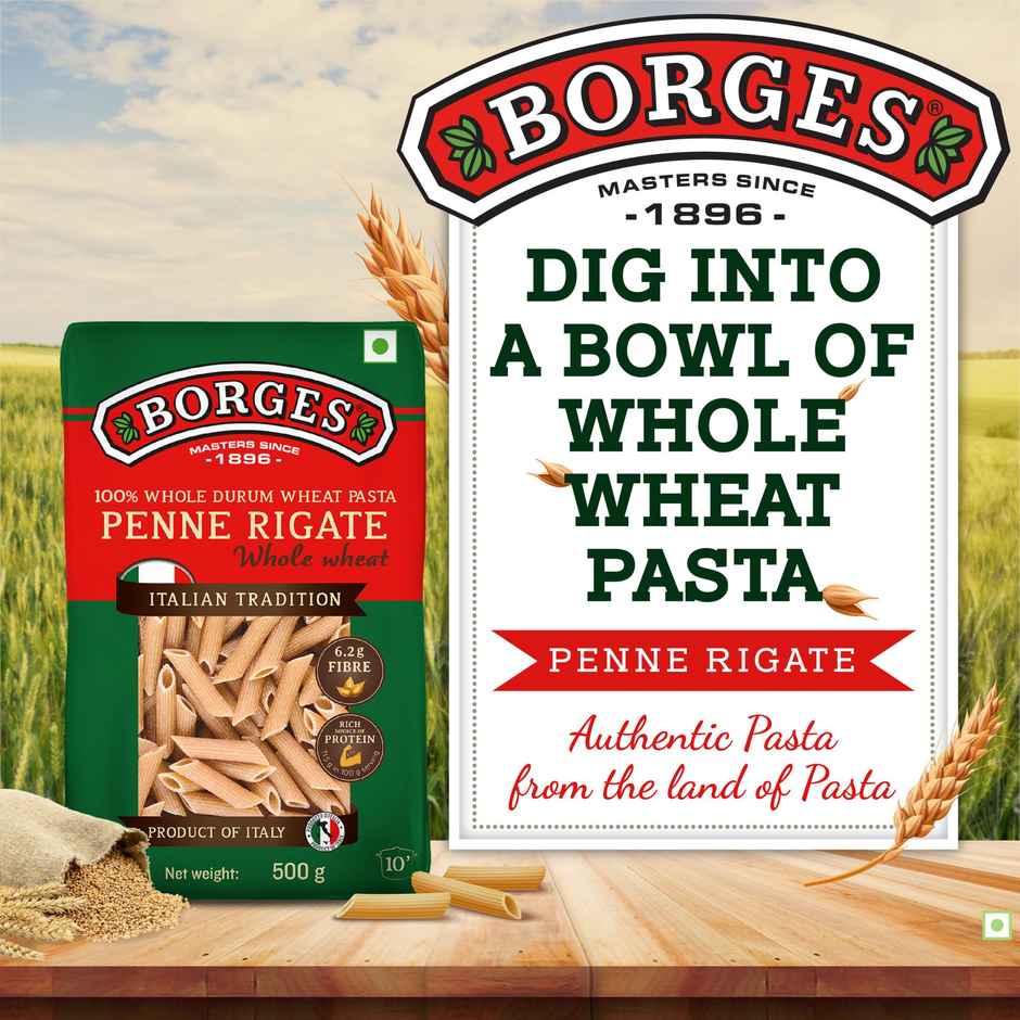 BORGES Whole Durum Wheat Pasta Penne Rigate