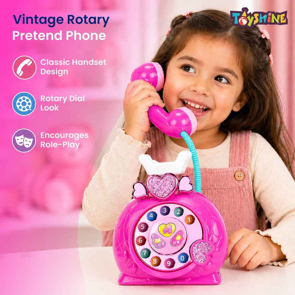 Toyshine Vintage Multifunctional Rotary Landline Phone Toy For Kids
