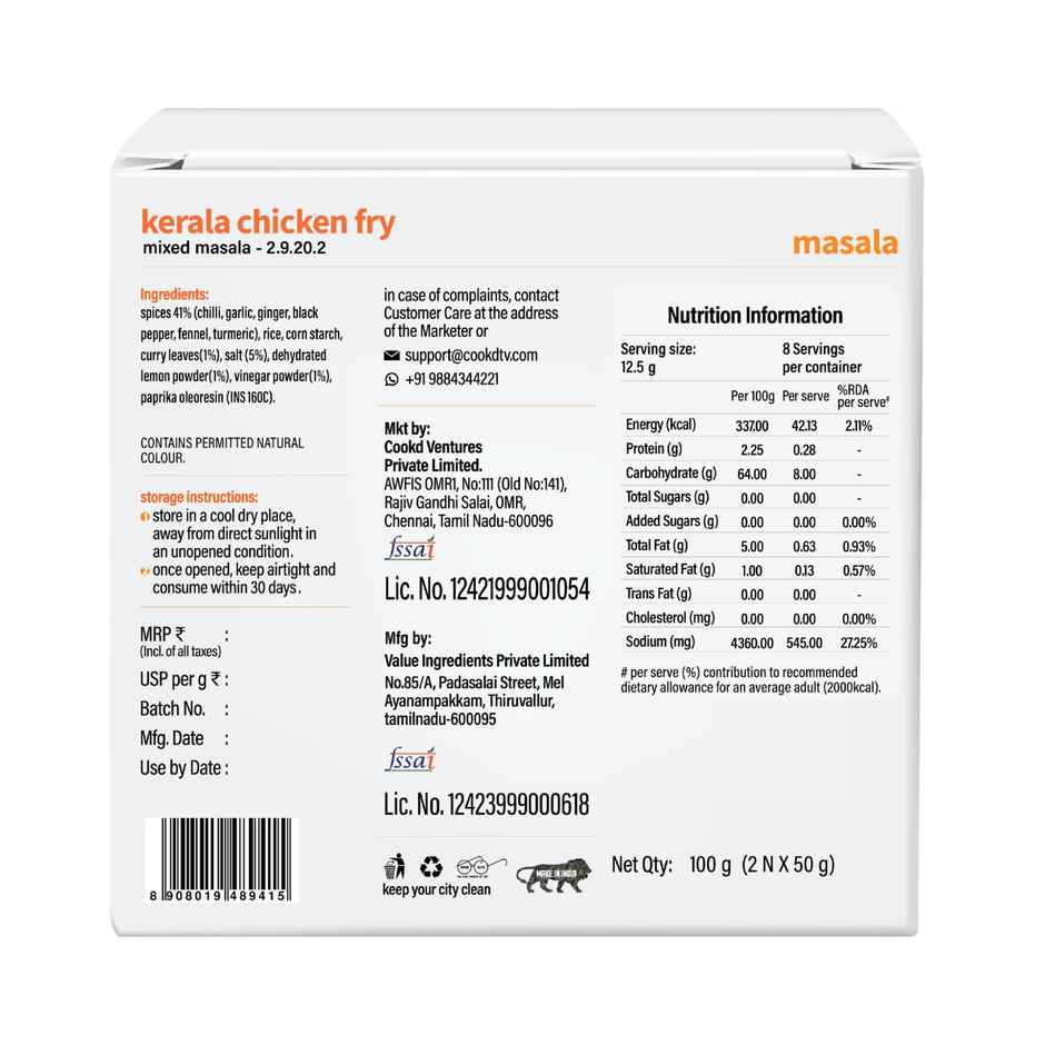 Cookd Kerala Chicken Fry Masala