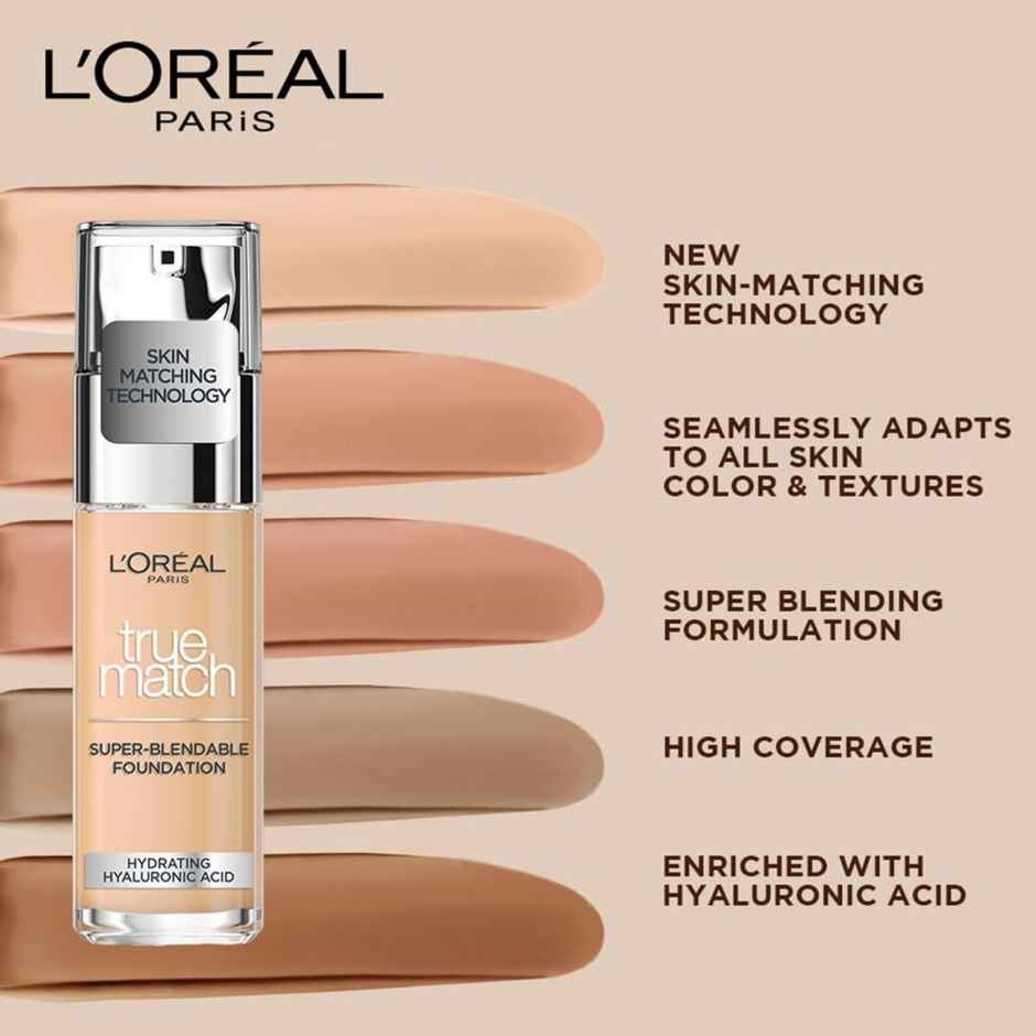 L'Oreal Paris True Match Super Blendable Matte, Natural Liquid Foundation - Golden Cappuccino 8D8W