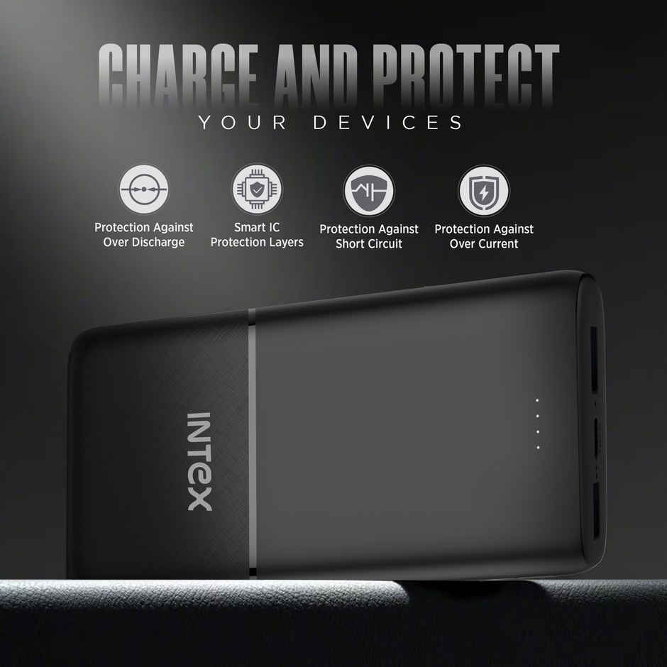 Intex 20000 mAh 12 W Power Bank (Smokey Black, Lithium Polymer)