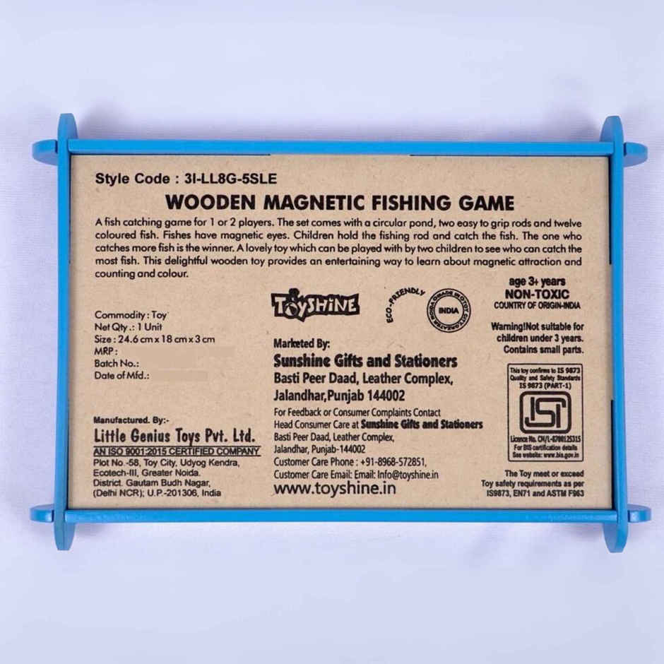 Toyshine Wooden Magnetic Fishing Game | Engaging Toy for Kids - Multicolour