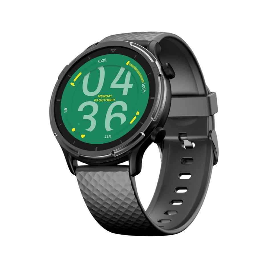 Ambrane Fitshot Saturn Smartwatch with Bluetooth Calling | 1.32" Display | Blood Pressure Rate - Black