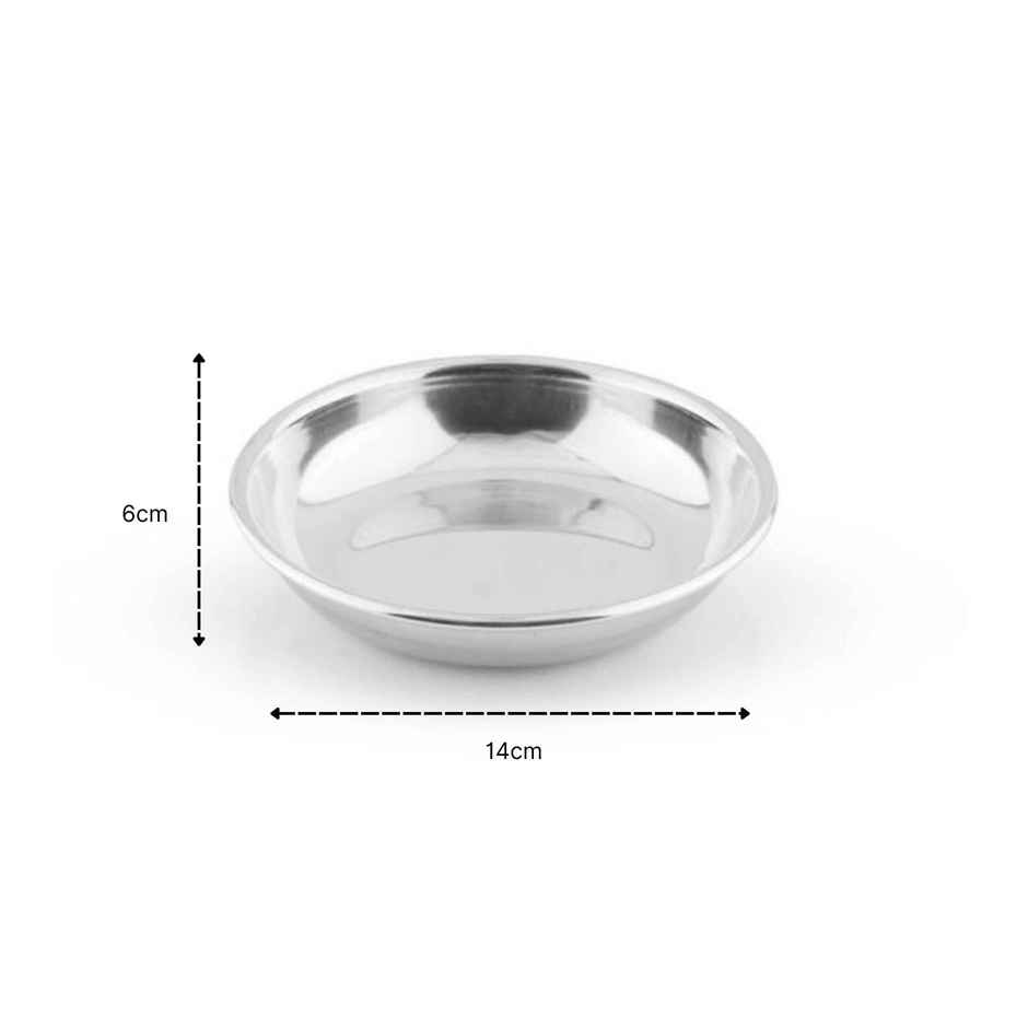 BAY6 Steel Traditional Halwa Plate Set | 5.5 Inch | 4 Piece