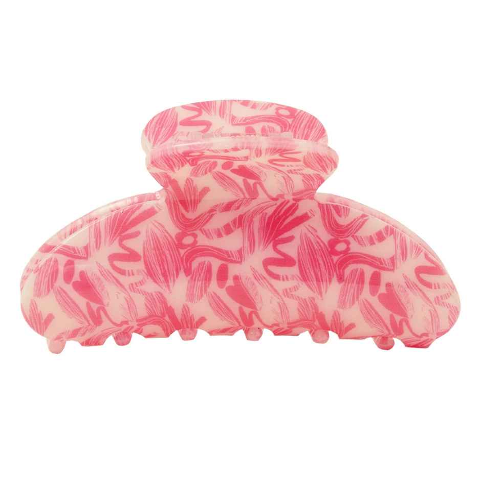 Accessorize London Women Pink Printed Claw Clip