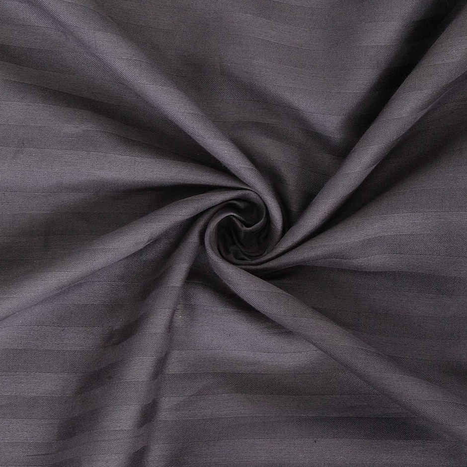 Hosta Homes Grey Striped 300 Tc Satin Cotton King Size Bed Sheet With 2 Pillow Covers