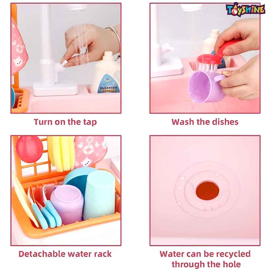 Toyshine Mist Spray Water Kitchen Set Toy Playset Play Sink With Running Water Toy - Assorted