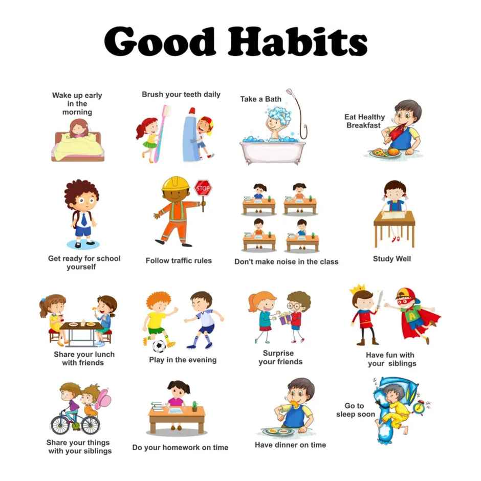 BAY6 Good Habits Removable Sticker - 95cm | Pack Of 1