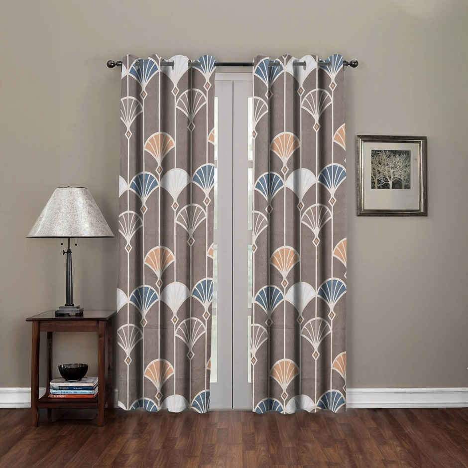 BAY6 Polyester Long Door Curtains | Set of 2 | 9x4 ft | Multicolor