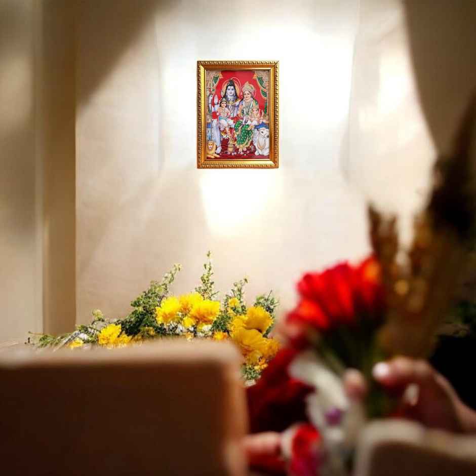 Shiv Parivar God Photo Frame | Hindu Deity | 8 x 6 Inch | Oye Happy
