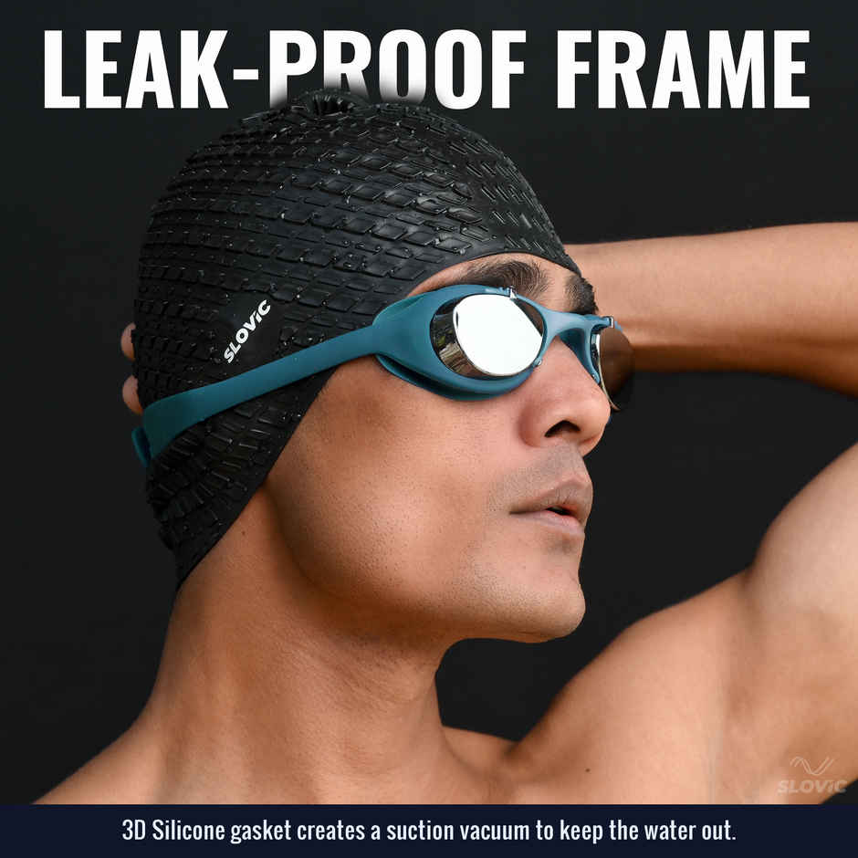 Slovic Swimming Goggles with Adjustable Nose Bridge & UV-Protected Clear Lens