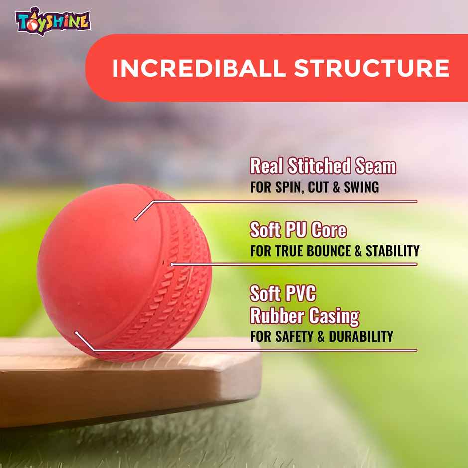 Toyshine Rubber Cricket Balls for Kids - Pack of 10 | Multicolor | Standard Size