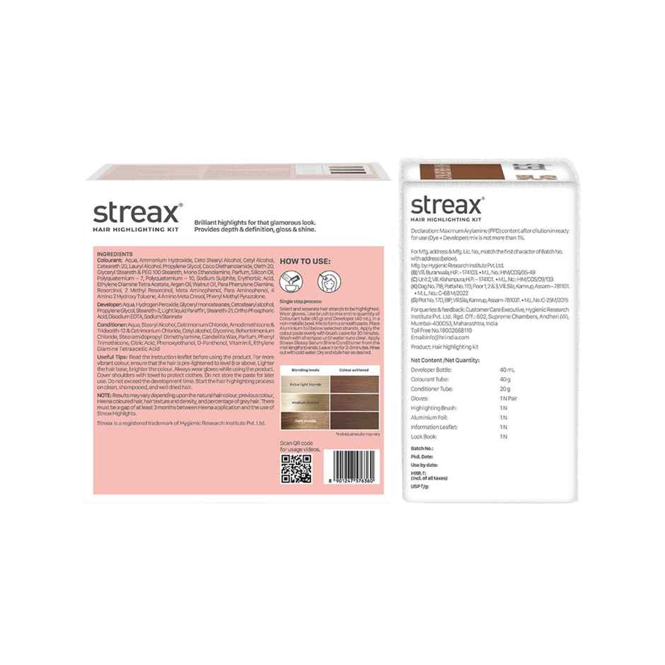 Streax Hair Colour Highlighting Kit Mocha Brown For Women